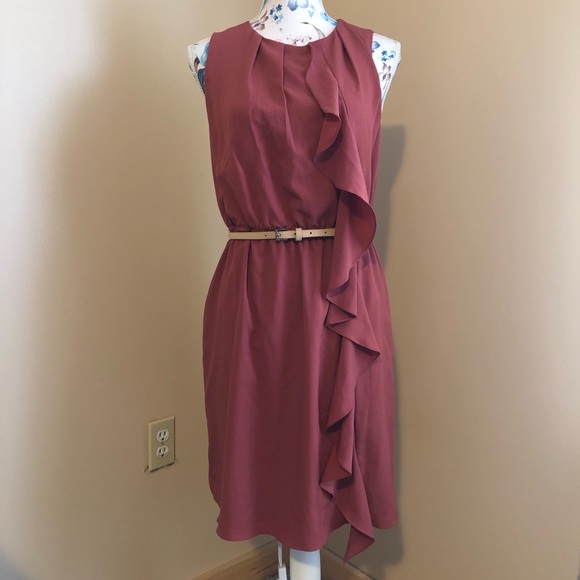 Zara Dresses & Skirts - Zara punch pink colored ruffle dress size medium